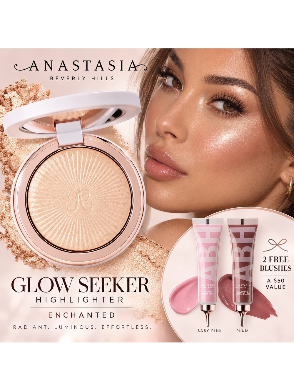 *DEAL Anastasia Beverly Hills Glow Seeker Highlight - Enchanted - 2 Free Blushes